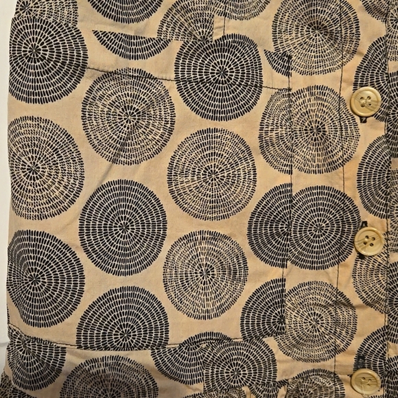 Merona Tunic Dress, Sz 4, Black, Cream, Circle Print, Drop waist, Cap Sleeve - Picture 7 of 11